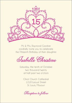 Tiara Quinceañera Invitation