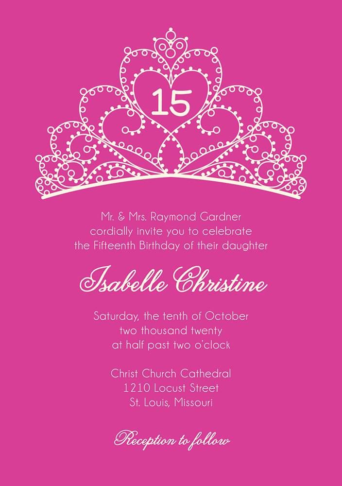 Tiara Quinceañera Invitation