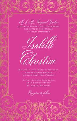 Baroque Foil Quinceañera Invitation