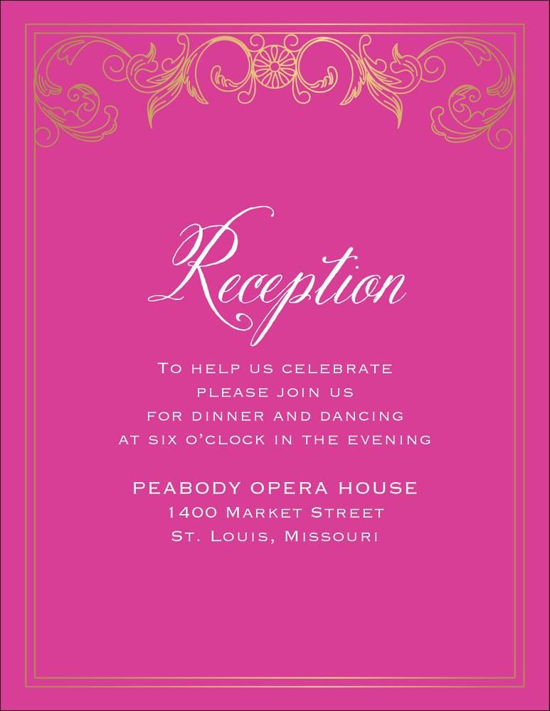 Baroque Foil Quinceañera Information Card