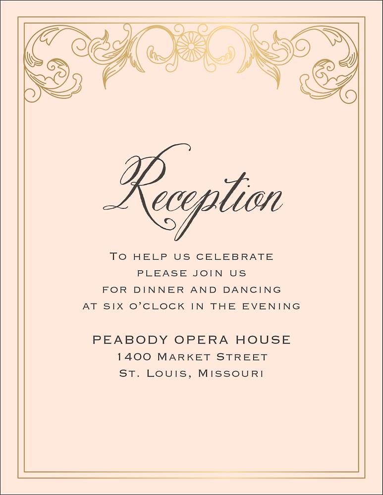 Baroque Foil Quinceañera Information Card