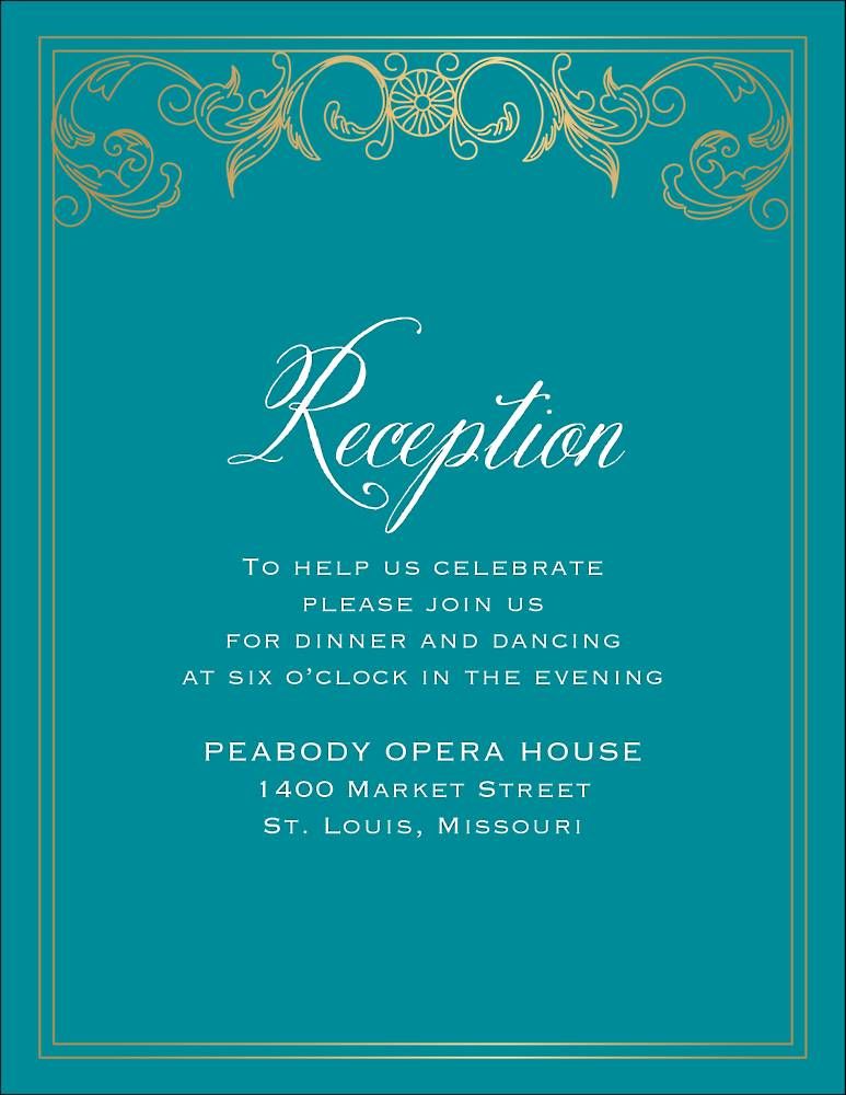 Baroque Foil Quinceañera Information Card