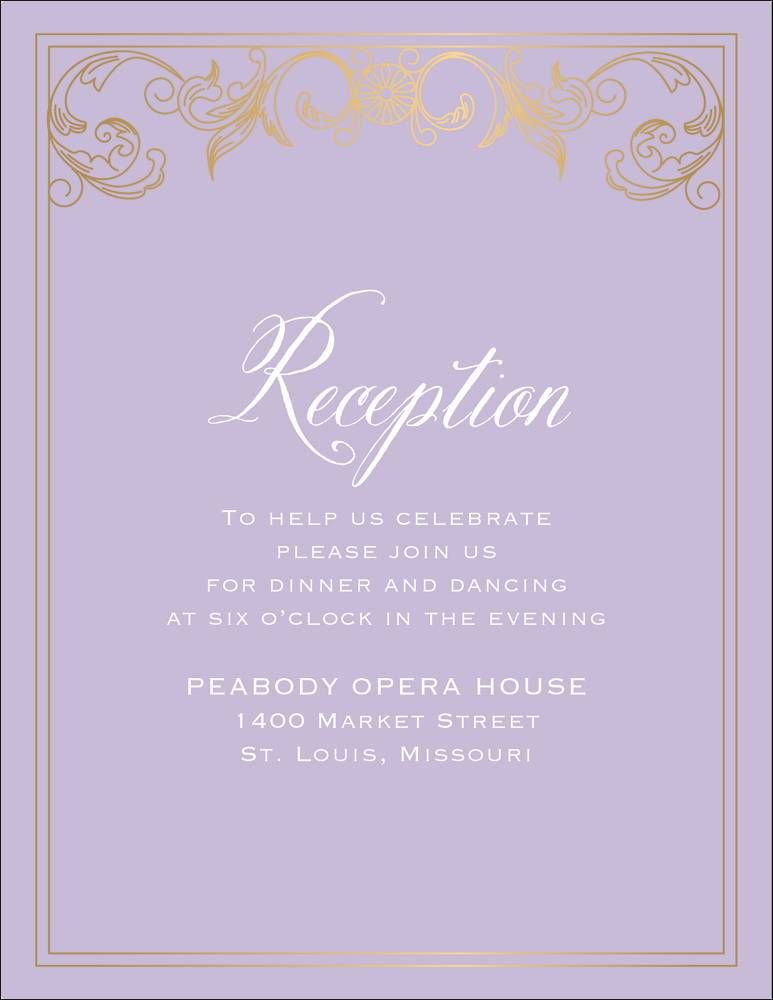 Baroque Foil Quinceañera Information Card