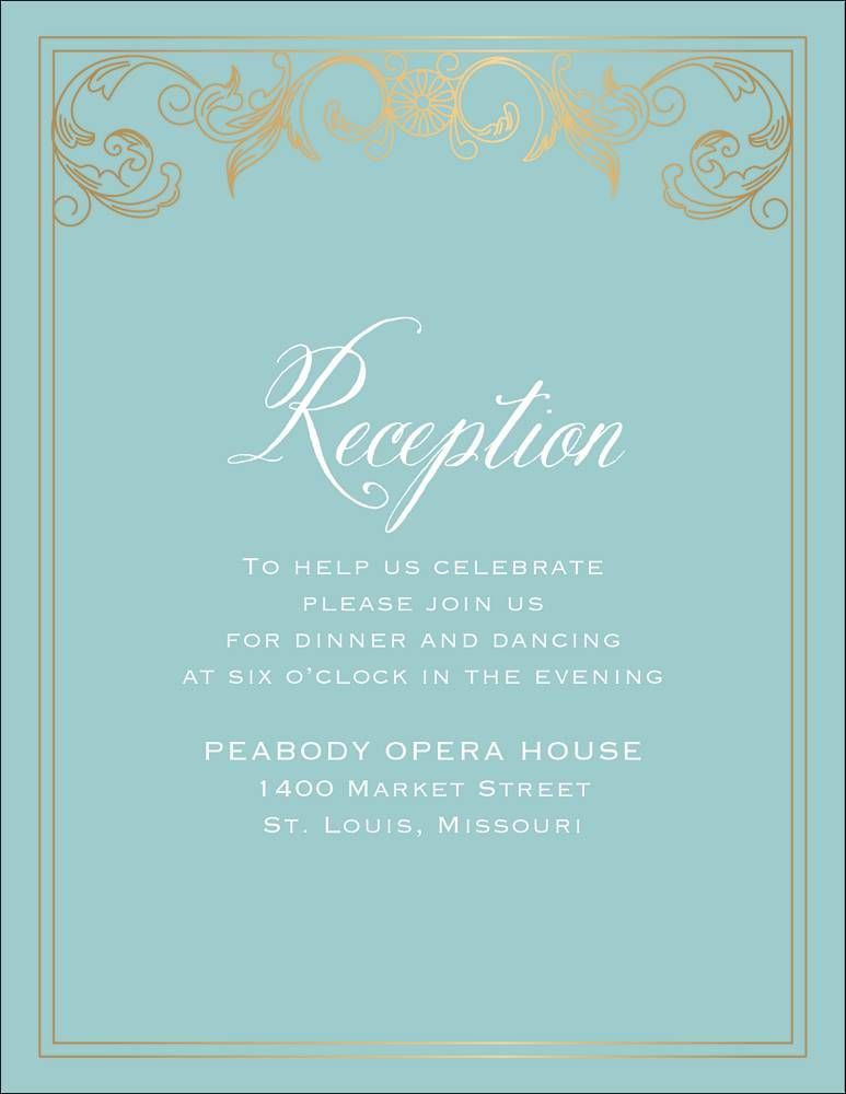 Baroque Foil Quinceañera Information Card