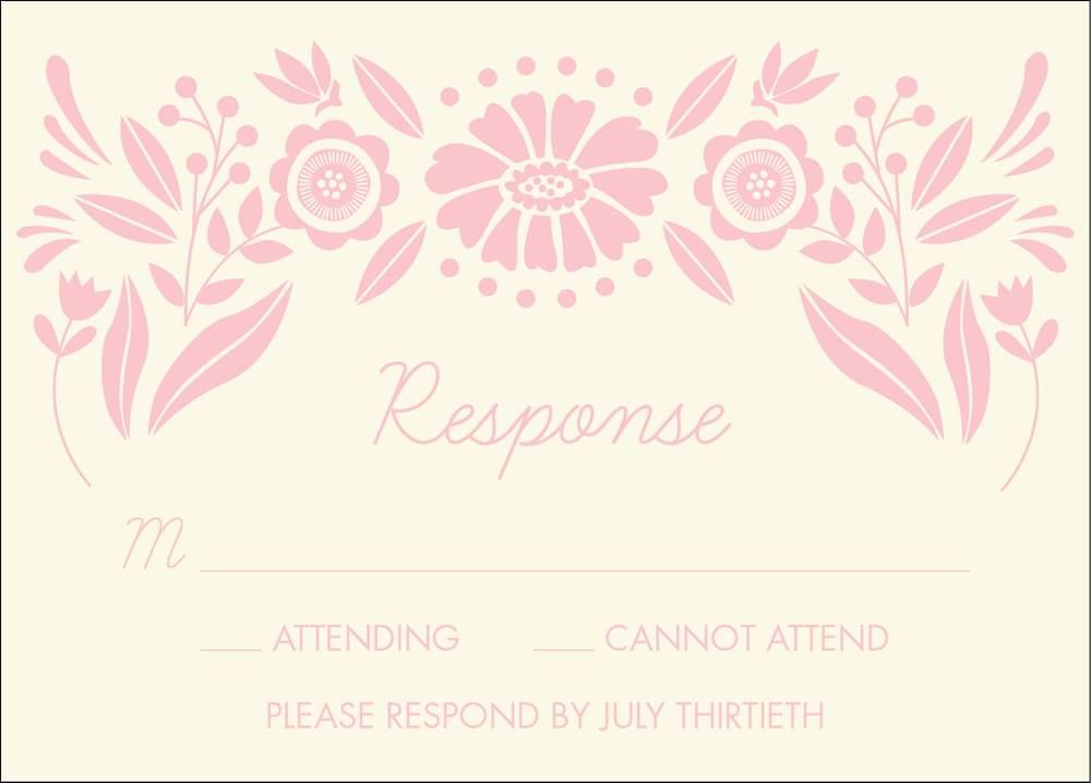 Floral Frame Quinceañera Response Card