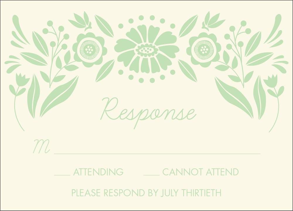 Floral Frame Quinceañera Response Card