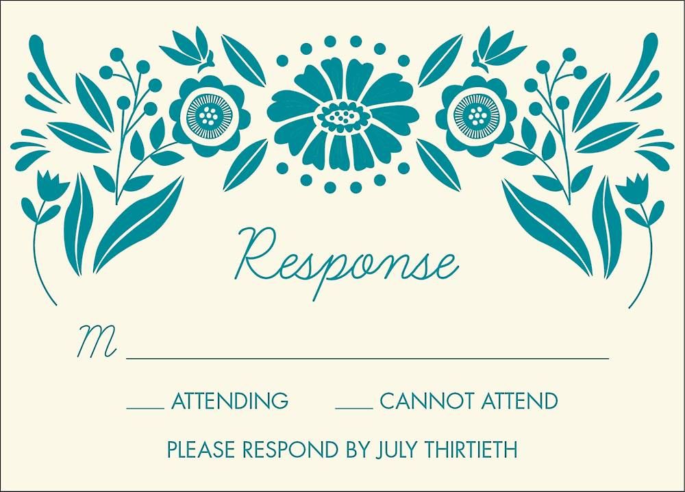 Floral Frame Quinceañera Response Card