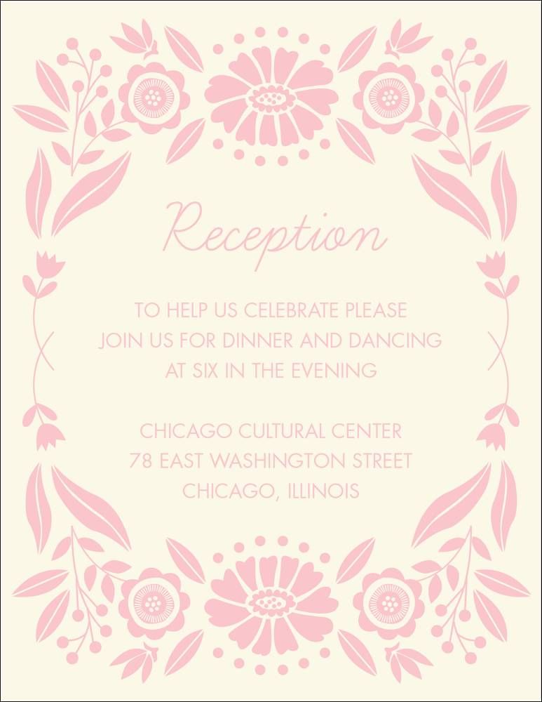 Floral Frame Quinceañera Information Card