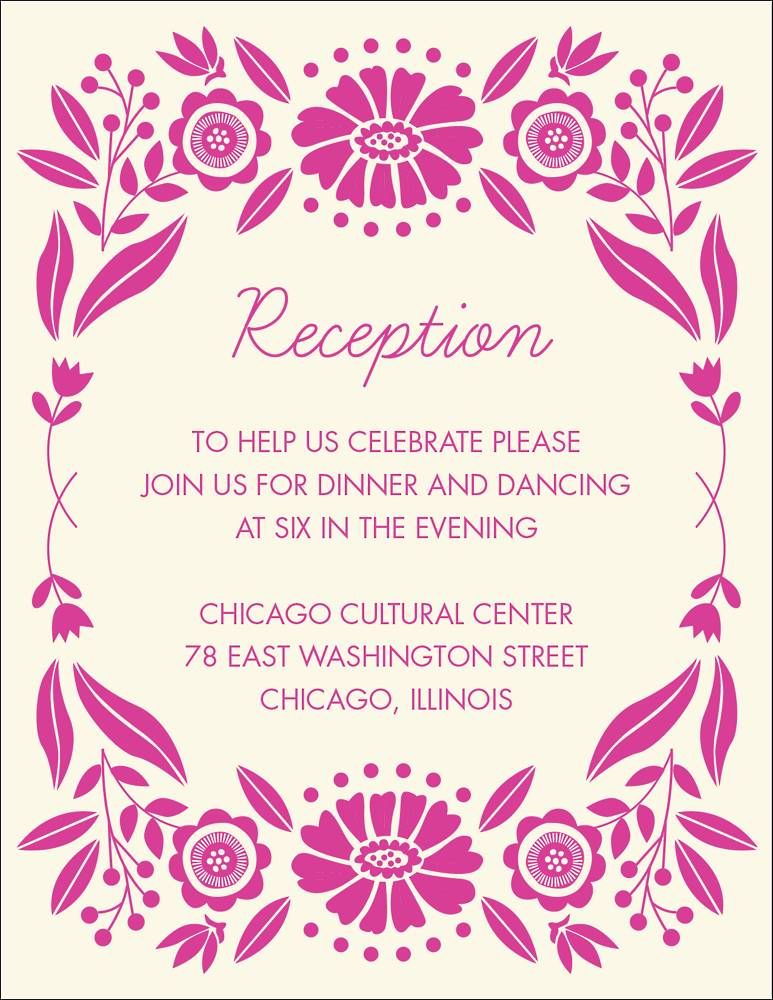 Floral Frame Quinceañera Information Card