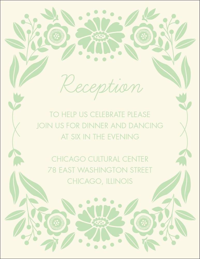 Floral Frame Quinceañera Information Card