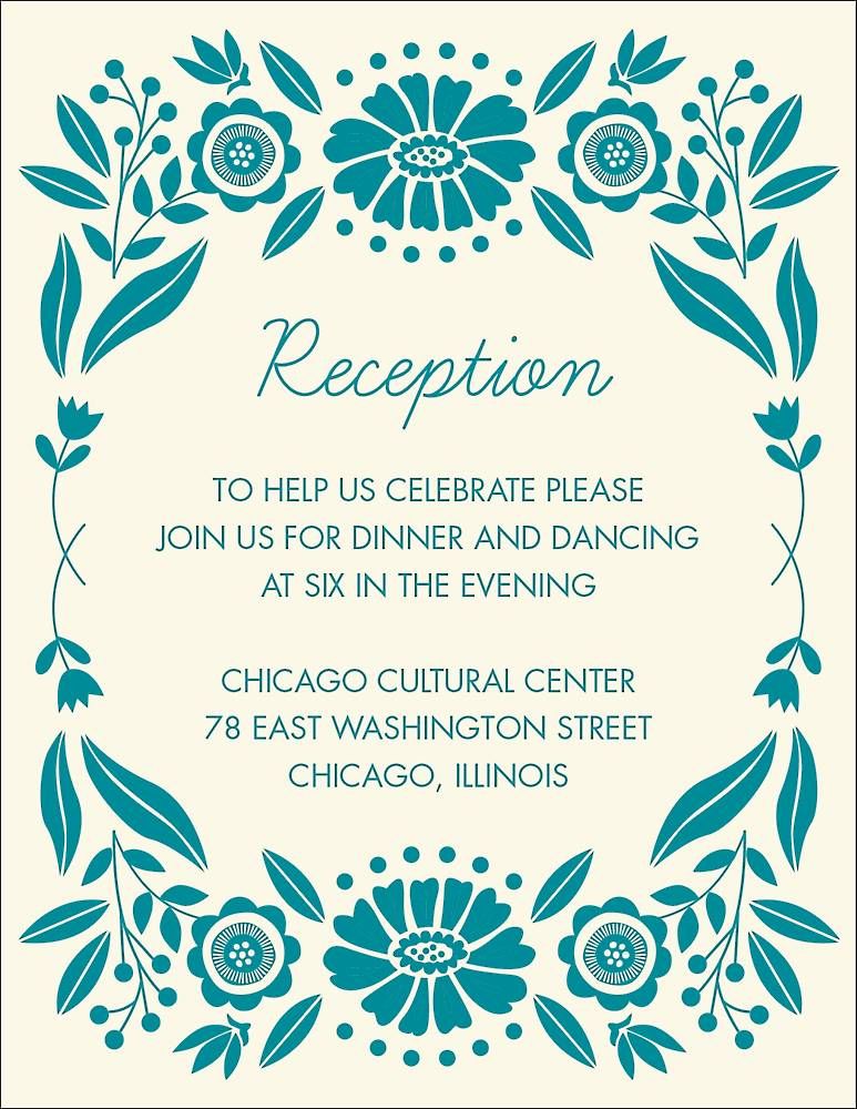 Floral Frame Quinceañera Information Card