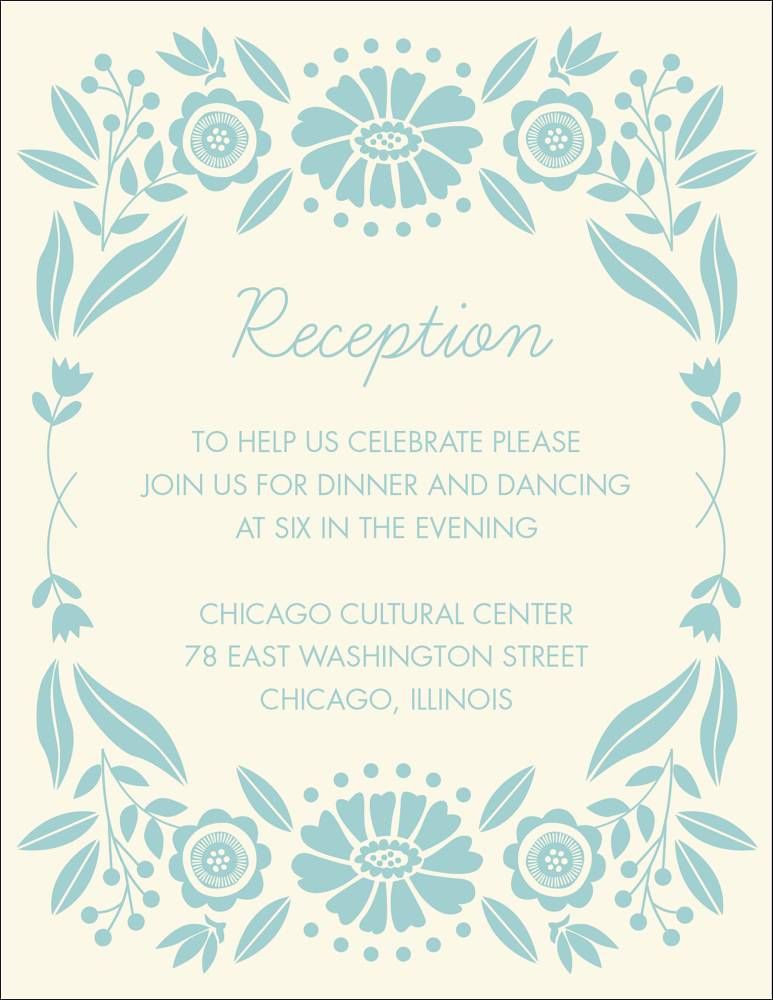 Floral Frame Quinceañera Information Card