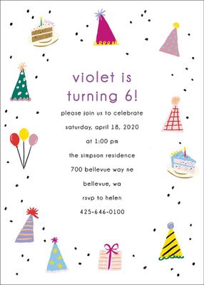 Birthday Icons Birthday Party Invitation