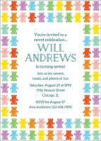 Rainbow Bears Birthday Party Invitation