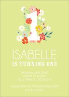 Floral Number Birthday Party Invitation