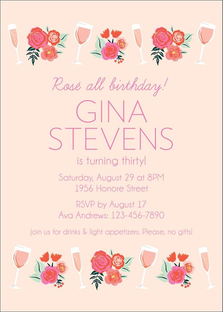 Birthday Rose Birthday Party Invitation