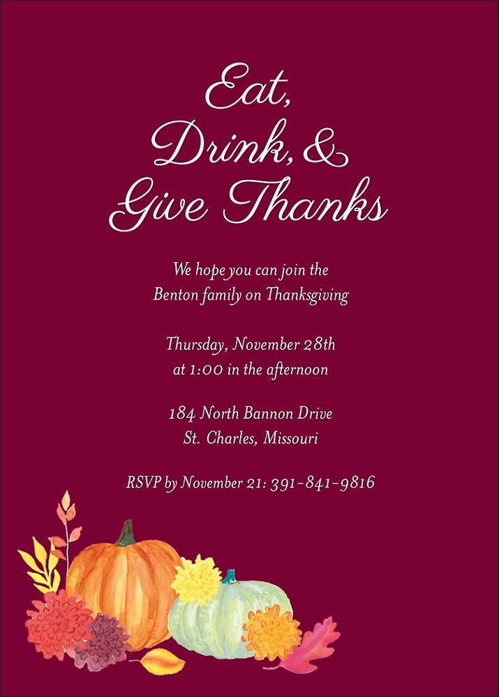 Fall Floral Party Invitation