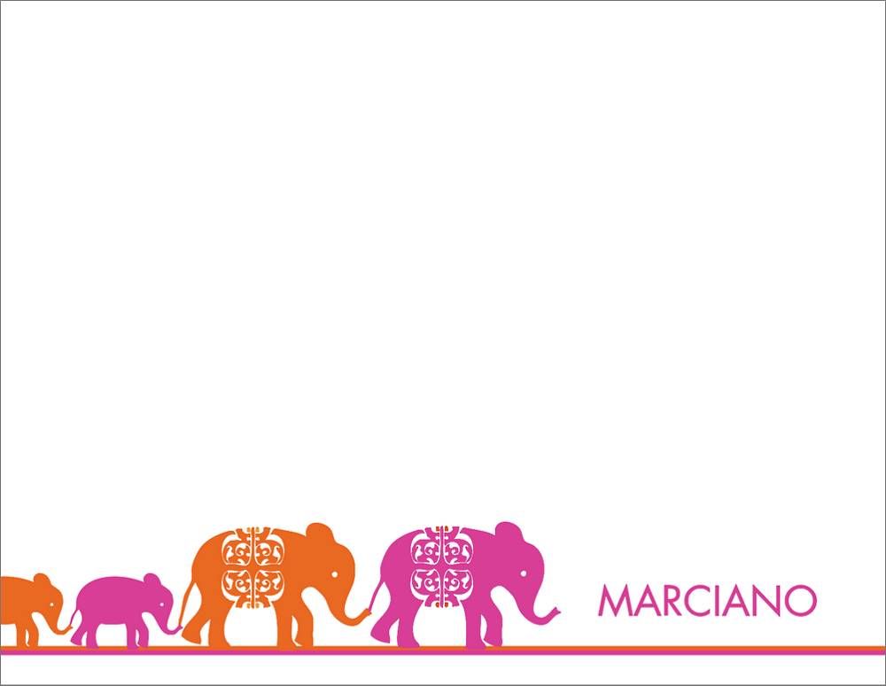 Elephants Neon Stationery