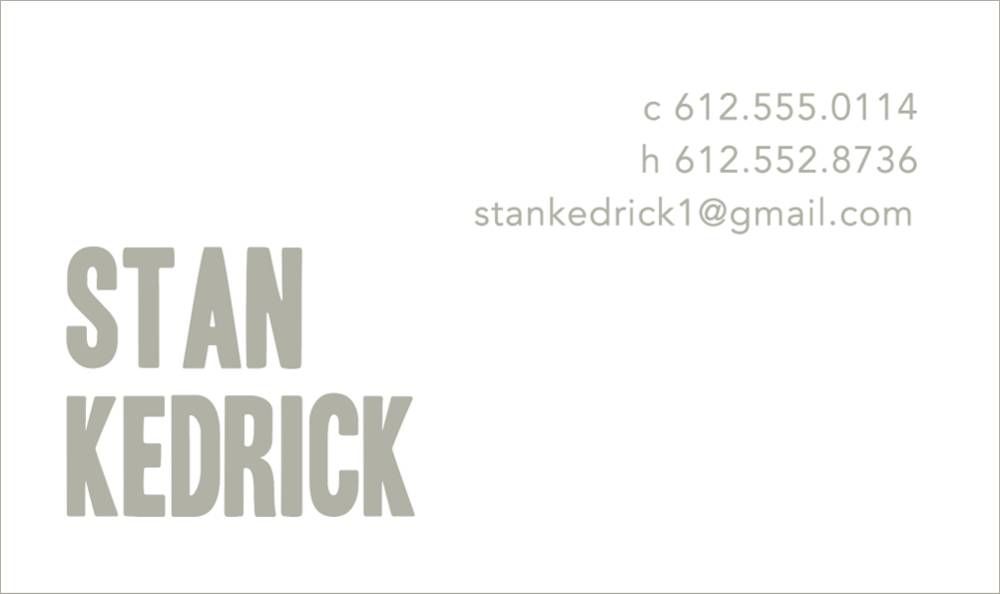 Asymmetrical Business Cards