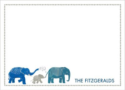 Elephants Blue Stationery