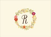 Watercolor Wreath Monogram Stationery