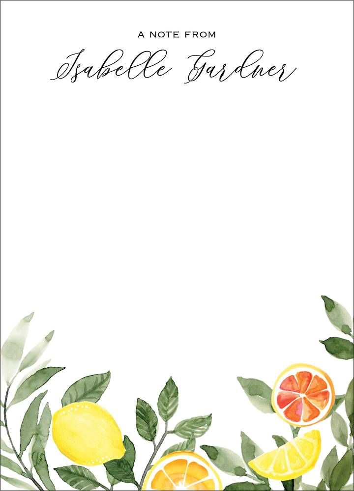 Lemon Leaves Stationery