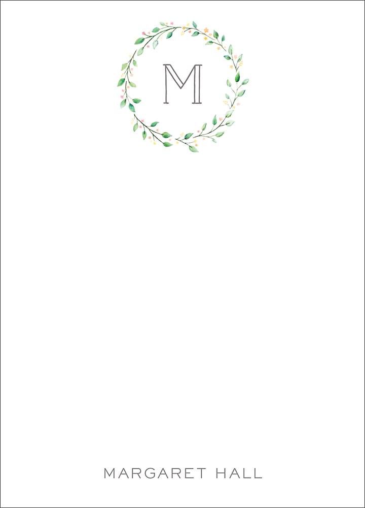 Monogram Wreath Stationery