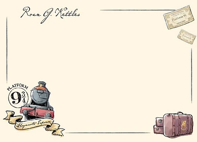 Hogwarts Express Platform 9 3/4 Watercolor Harry Potter Stationery