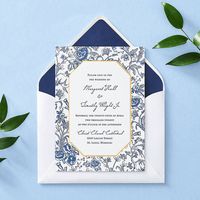 French Toile Wedding Invitation