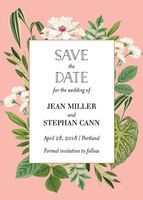 Foliage Frame Save the Date Card