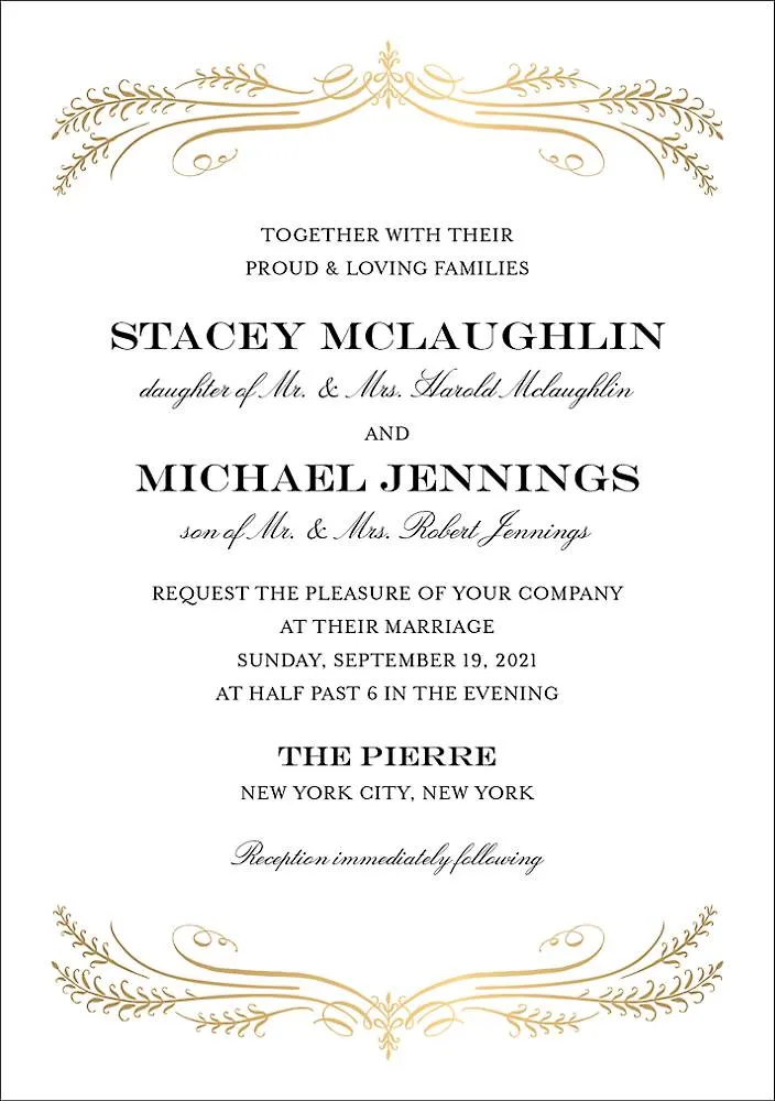 Foil Filigree Wedding Invitation