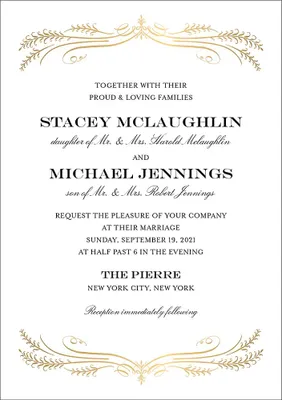 Foil Filigree Wedding Invitation