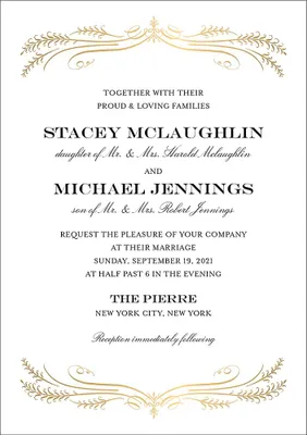 Paper Source Fineline Foil Wedding Invitation