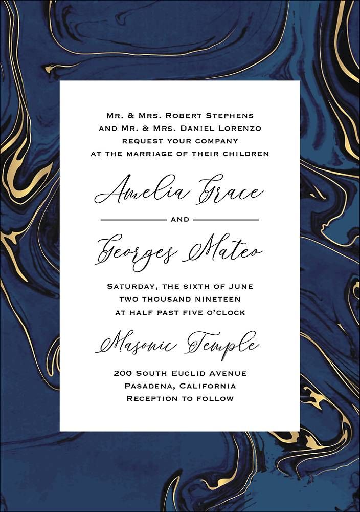 Gilded Marble Wedding Invitation