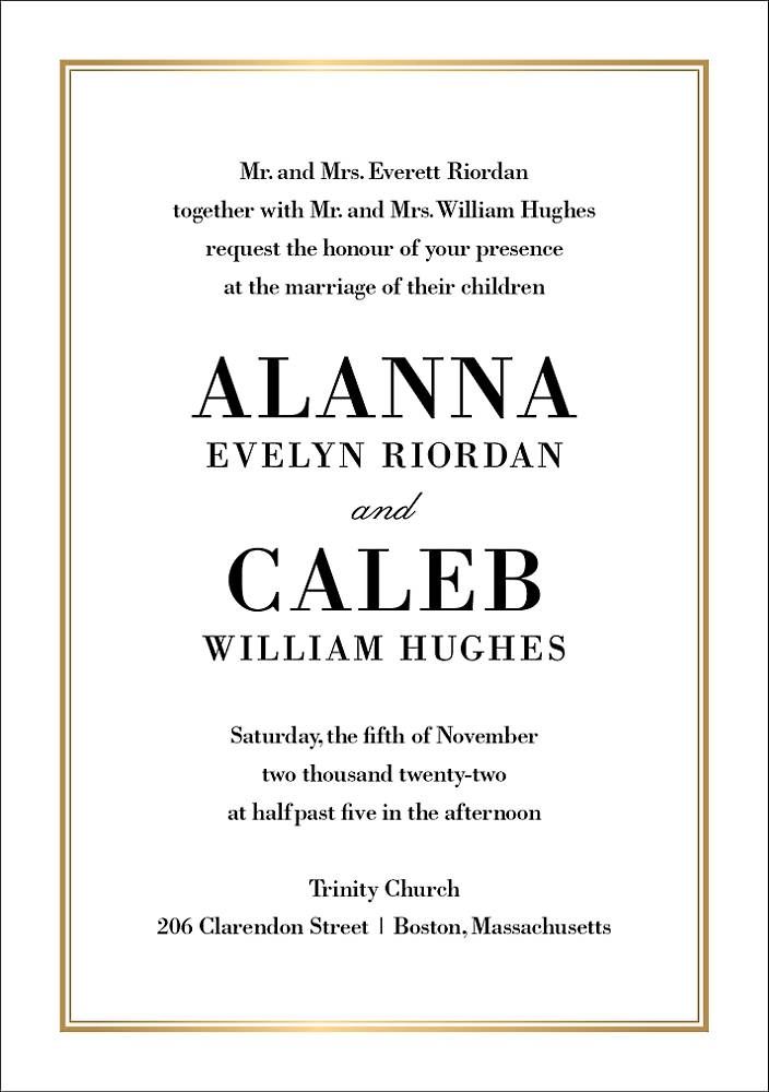 Pinstripe Border Wedding Invitation