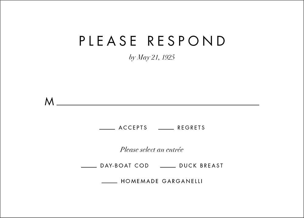 Universal Paperless Post Response Card