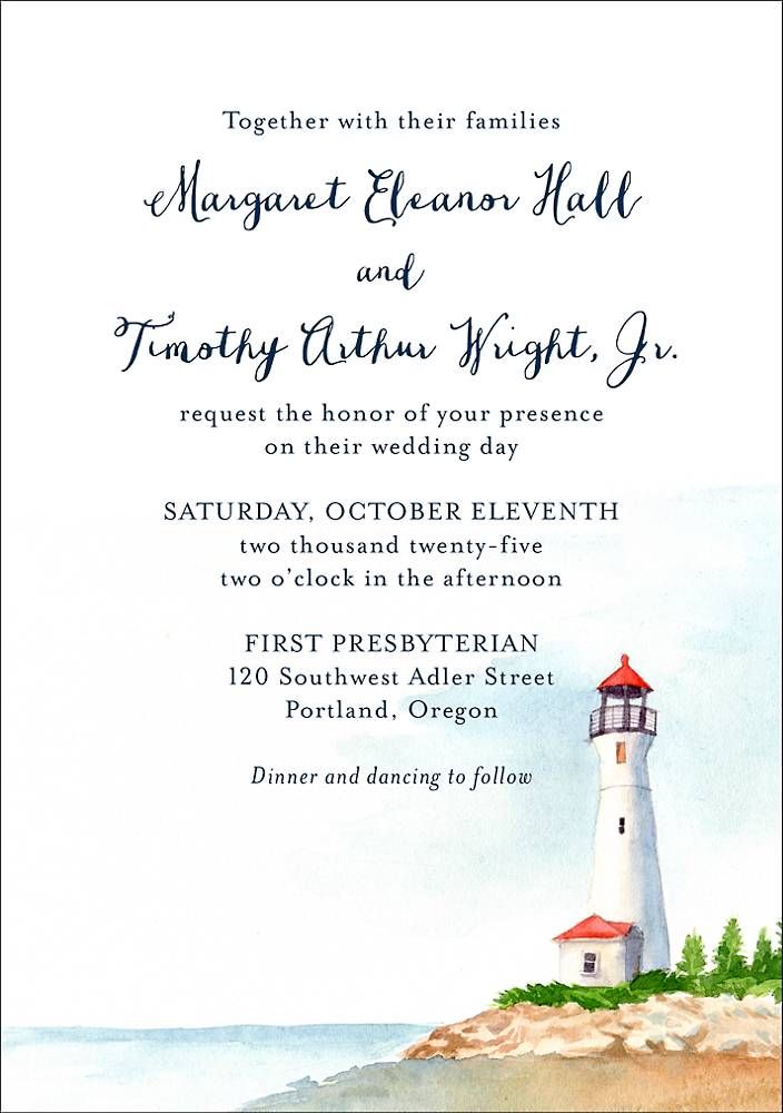 Lighthouse Wedding Invitation