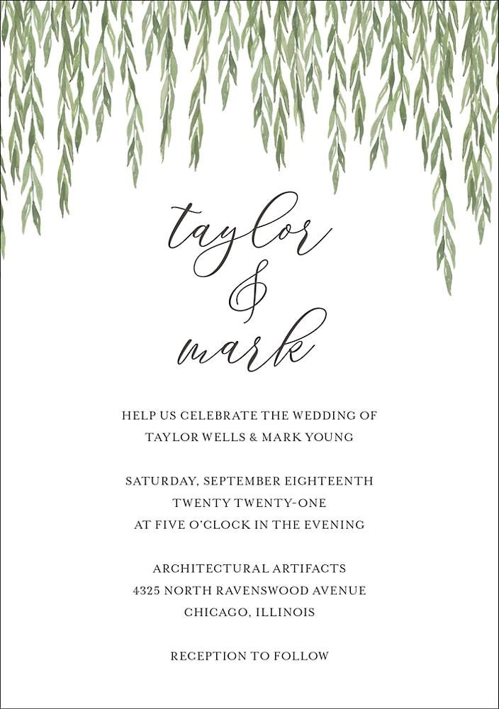 Willow Boughs Wedding Invitation