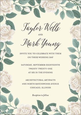 Garden Rose Wedding Invitation