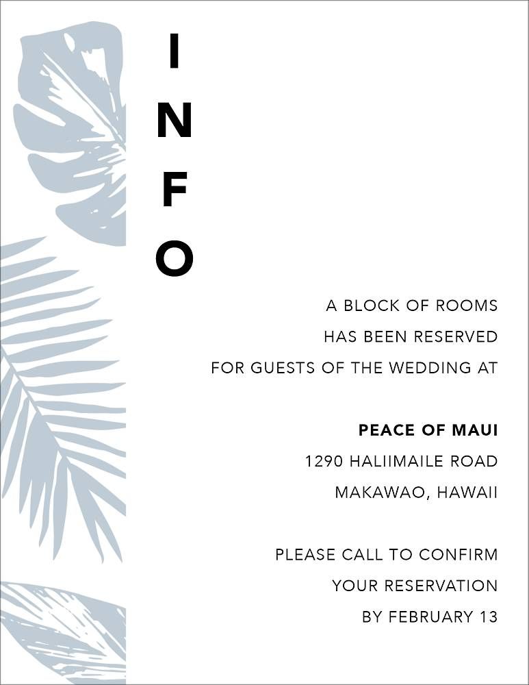 Conservatory Information Card