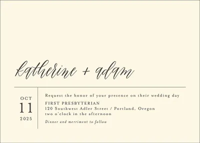 Contemporary Script Wedding Invitation