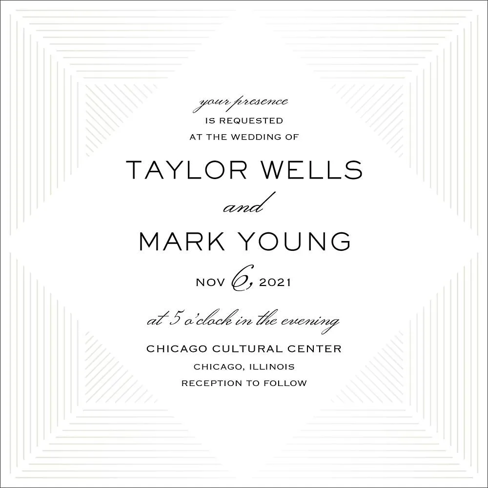 Diamond Edge Wedding Invitation