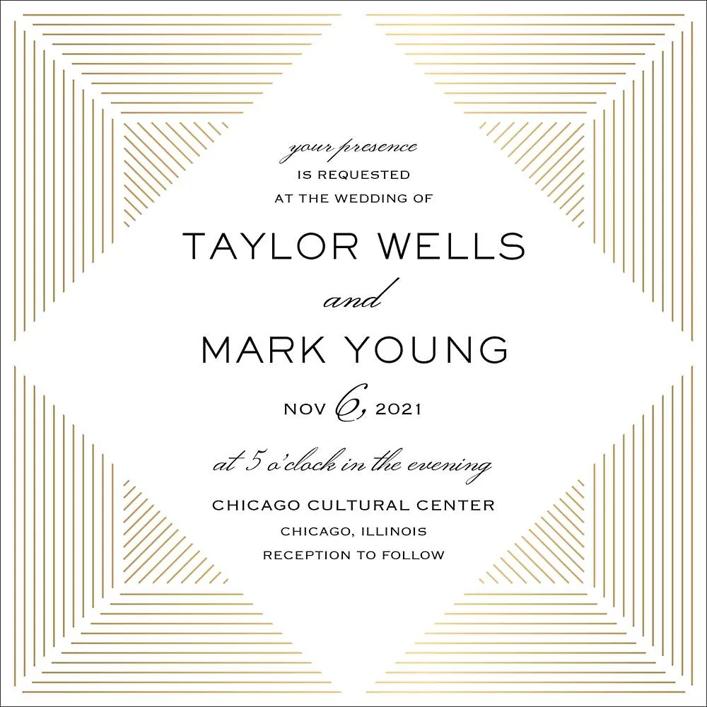 Diamond Edge Wedding Invitation
