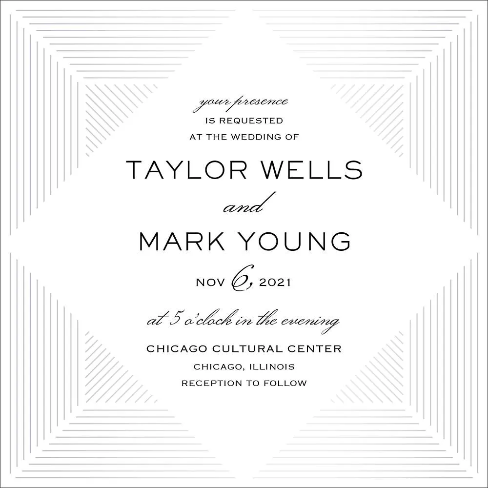Diamond Edge Wedding Invitation