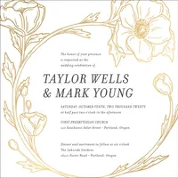 Gilt Floral Frame Wedding Invitation