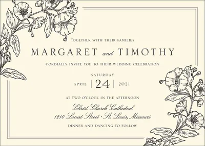 Blossom Border Wedding Invitation