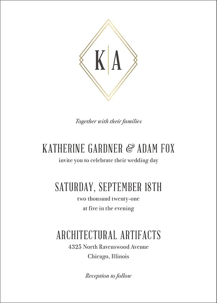 Diamond Inlay Wedding Invitation