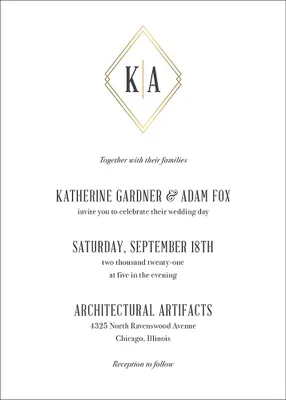 Diamond Inlay Wedding Invitation