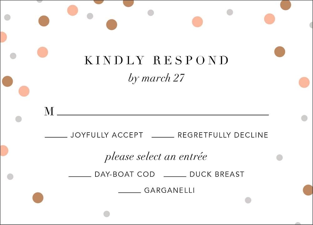 Coriandoli Response Card