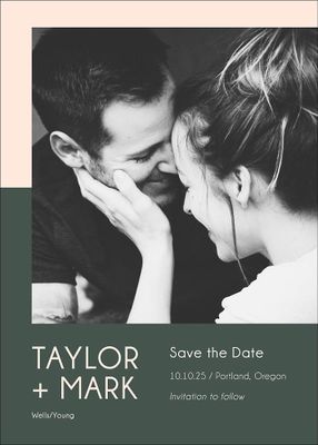 Colorblock Save The Date Card